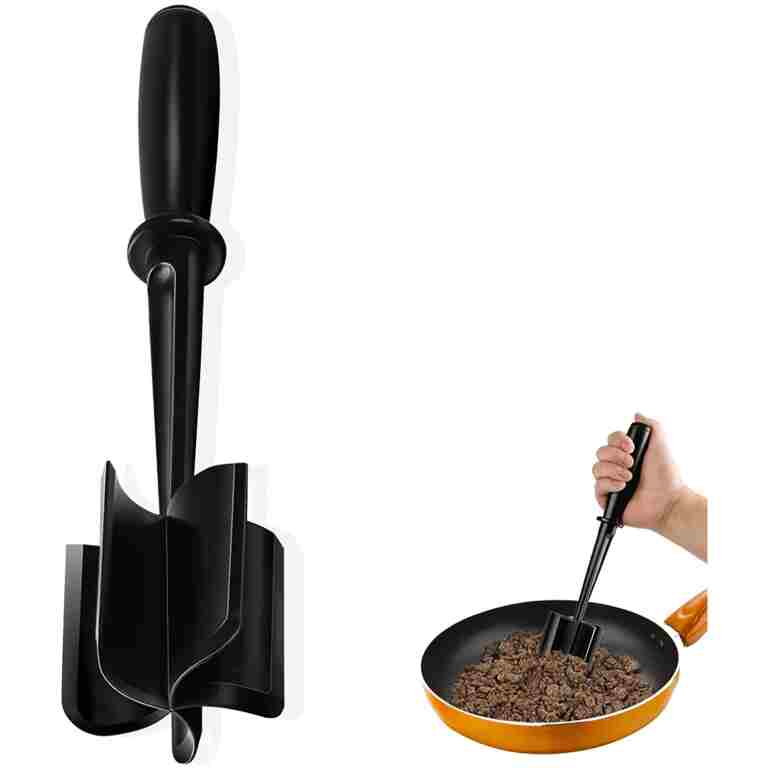 Meat Chopper, Hamburger Chopper, Potato Masher-Professional Multifunctional Heat Resistant Nylon Ground Beef Smasher Kitchen Tools And Gadgets, ​Safe For Non-Stick Cookware.