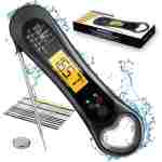 Meat Thermometer Digital, Instant Read Meat Thermometer for Grill and Cooking, with Bottle Opener, Backlight & Calibration Food Thermometer, Kitchen Gadgets for BBQ, Turkey,...