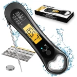 Meat Thermometer Digital, Instant Read Meat Thermometer for Grill and Cooking, with Bottle Opener, Backlight & Calibration Food Thermometer, Kitchen Gadgets for BBQ, Turkey,...