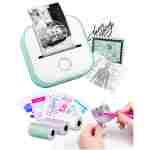 Memoking Sticker Printer - T02 Mini Portable Thermal Printer Inkless Sticker Maker Machine Bluetooth Label Maker Pocket Instant Print for Study Graphics, Anatomical Diagrams,...