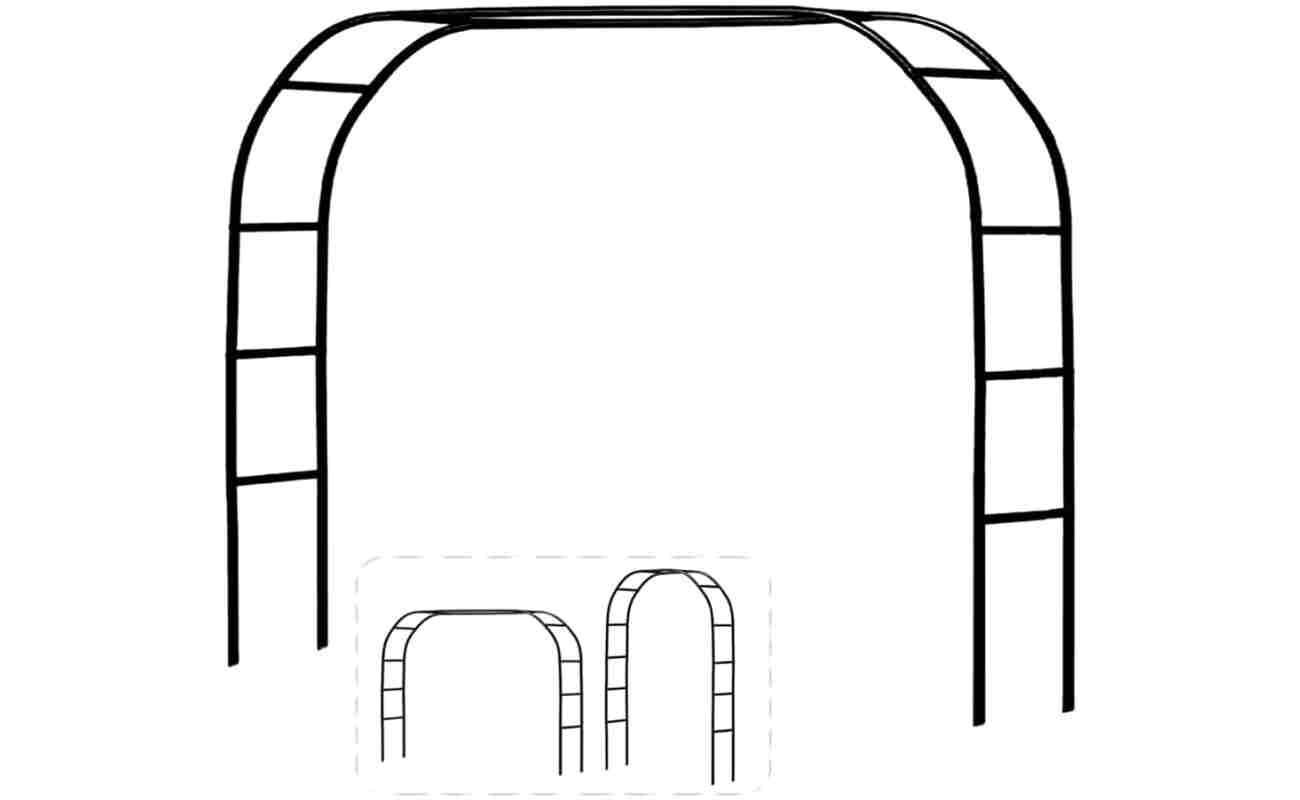 Metal Pergola Arbor,7.5 Feet Wide x 6.4 Feet High or 4.6 Feet Wide x7.9 Feet High,Assemble Freely 2 Sizes,for Various Climbing Plant Wedding Garden Arch Bridal Party Decoration...