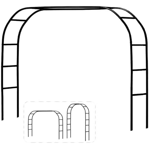 Metal Pergola Arbor,7.5 Feet Wide x 6.4 Feet High or 4.6 Feet Wide x7.9 Feet High,Assemble Freely 2 Sizes,for Various Climbing Plant Wedding Garden Arch Bridal Party Decoration...