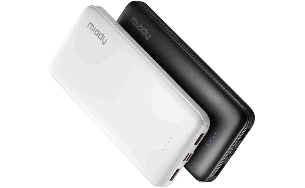 Miady 2-Pack 10000mAh Dual USB Portable Charger, USB-C Fast Charging Power Bank, Backup Charger for iPhone 15/14/13, Galaxy S23/22, Pixel and etc