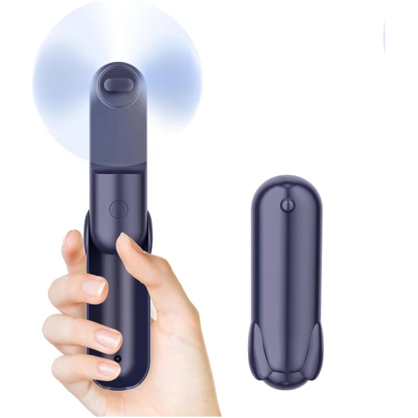 Mini Handheld Fan, Portable Hand Fan with USB Rechargeable, 2000 mAh Battery Operated Pocket Fan, 3 Speeds Adjustable, 2 IN 1 Small Personal Fan for Women Girls Travel Outdoor