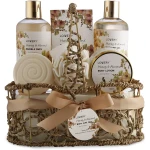 Mothers Day Gift Basket, Mother's Day Gifts For Mom, Daughter, Grandma, Wife, Spa Honey Almond Scent, Luxury Bath & Body Set, Shower Gel, Bubble Bath, Body Lotion, Salts, Bath...