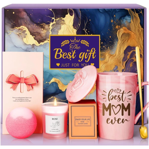 Mothers Day Gifts for Mom, Wife, Grandma, Sister, Friends: Unique Birthday Gifts Baskets Set for Personalized Best Mom Ever from Daughter Son, Spa Presents