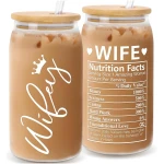 Mother's Day Gifts for Wife, Mom, Women - From Husband, Daughter, Son - For Her, Mama, New Mom, Stepmom, Mother-in-Law - Birthday Presents - Can Glass 16OZ