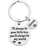 Mothers Day Gifts, Mom Gifts from Son for Birthday, I'll Always Be Your Little Boy, You Will Always Be My World, Best Mom Ever Keychain for Valentines Day Christmas Stocking...