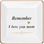 Mothers Day Mom Gifts from Daughter Son, Personalized Gifts for Mom Wife Grandma Stepmother Women, Ceramic Jewelry Tray Dish Decorations，Mothers Day Mom Gifts for Mom