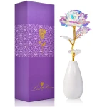 Mothers Day Mom Gifts, Gifts for Mom Grandma Her Wife Girlfriend Sister on Mother's Day Valentines Christmas, Birthday Presents for Women Flowers, Artificial Rose Flower w/Vase...