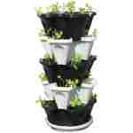 Mr. Stacky Multiple Color (Black + White) 5 Layer 13inch Vertical Planter