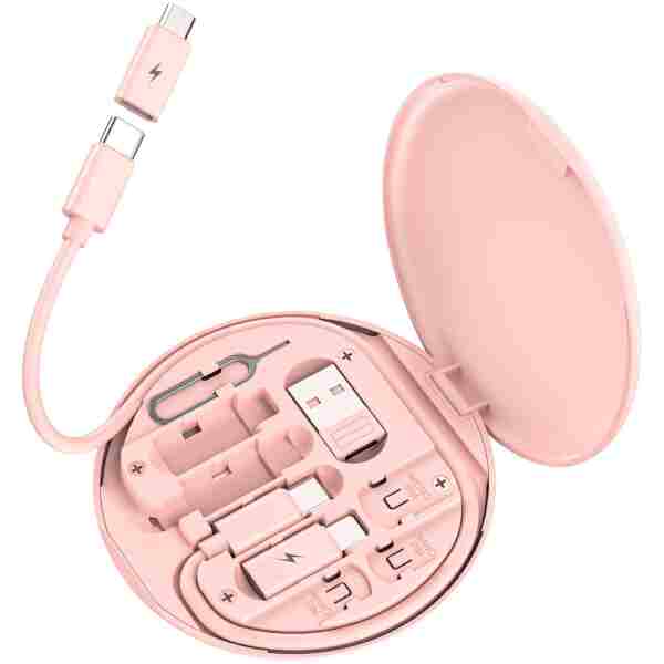 Multi USB Charging Adapter Cable Kit, USB C to iOS Device Adapter Box, Conversion Set USB A & Type C to Male Micro/Type C/iOS Device, Data Transfer, Card Storage, Tray Eject...