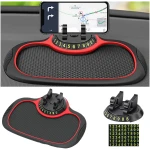 Multifunction Car Anti-Slip Mat Auto Phone Holder, Universal Multifunction Car Dashboard Mat with Phone Holder in Car, Anti-Slip Universal Phone Holder with Extra Large Pad for...