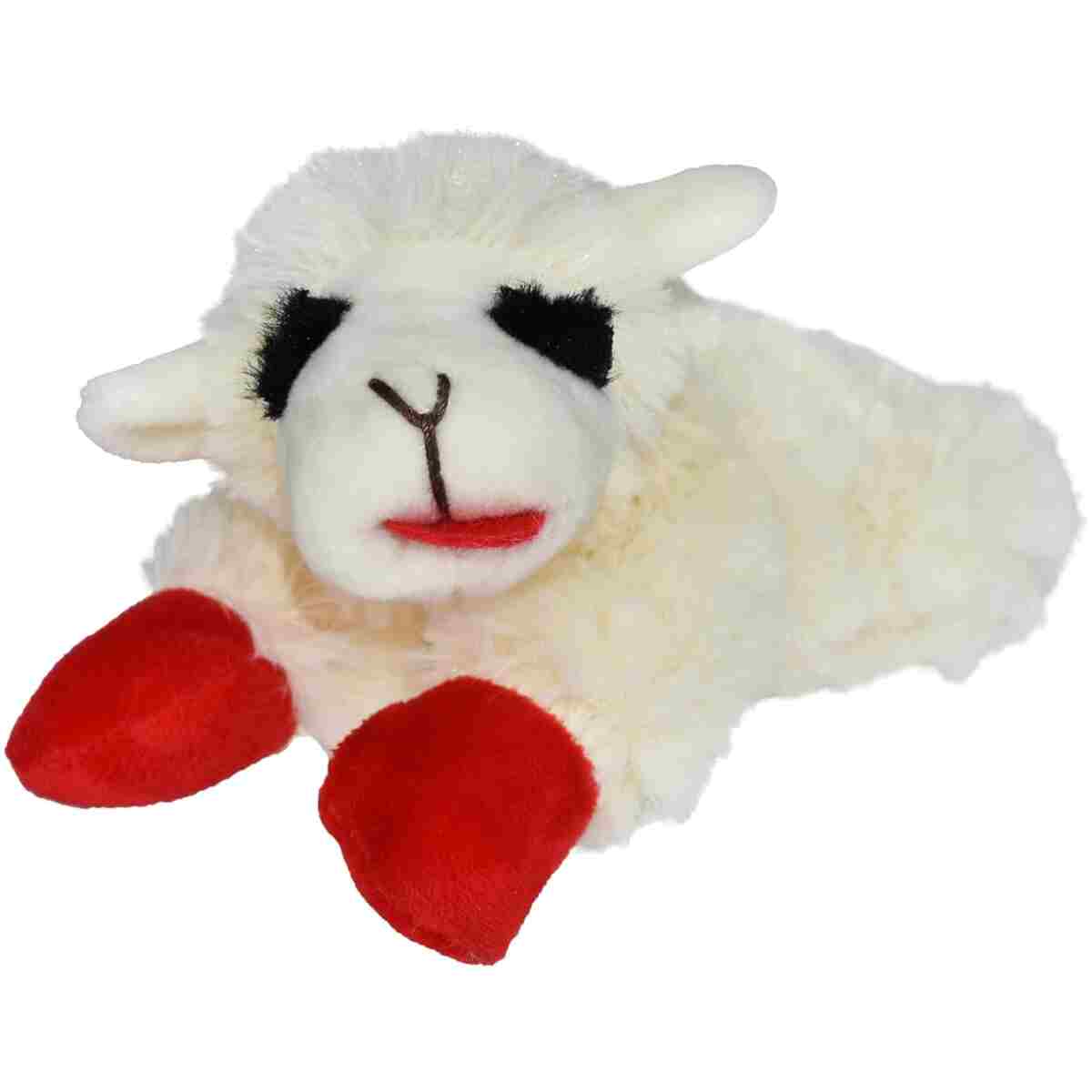 Multipet Lamb Chop Dog Plush Toy - Squeaky Toy for All Dogs - Extra Soft Plush - Stuffed Animal Dog Toy for Cuddling & Playing - Cute Pet Toy (6", Cream)