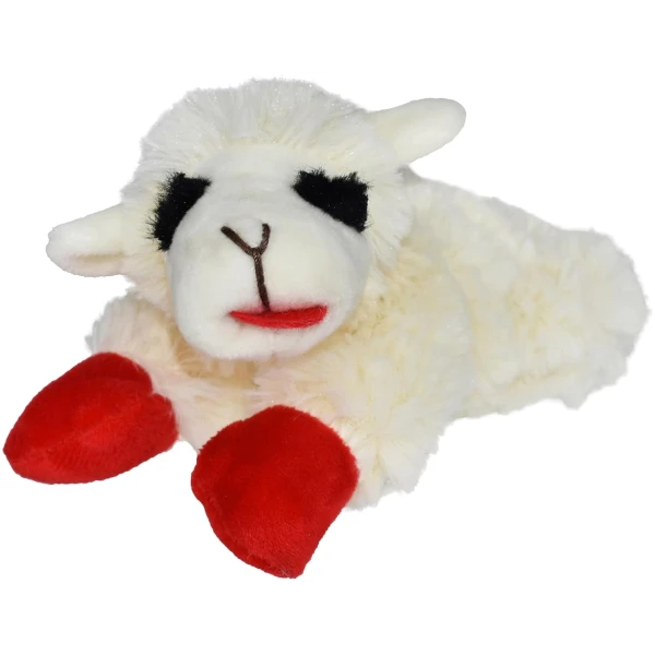 Multipet Lamb Chop Dog Plush Toy - Squeaky Toy for All Dogs - Extra Soft Plush - Stuffed Animal Dog Toy for Cuddling & Playing - Cute Pet Toy (6", Cream)