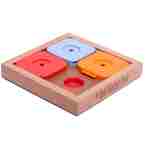 My Intelligent Pets Sudoku Puzzle for Small Dogs and Cats – Basic Brain Pet Toy with 4 Treat-Hiding Holes – Medium Size, Wood and Plastic