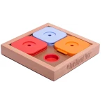 My Intelligent Pets Sudoku Puzzle for Small Dogs and Cats – Basic Brain Pet Toy with 4 Treat-Hiding Holes – Medium Size, Wood and Plastic