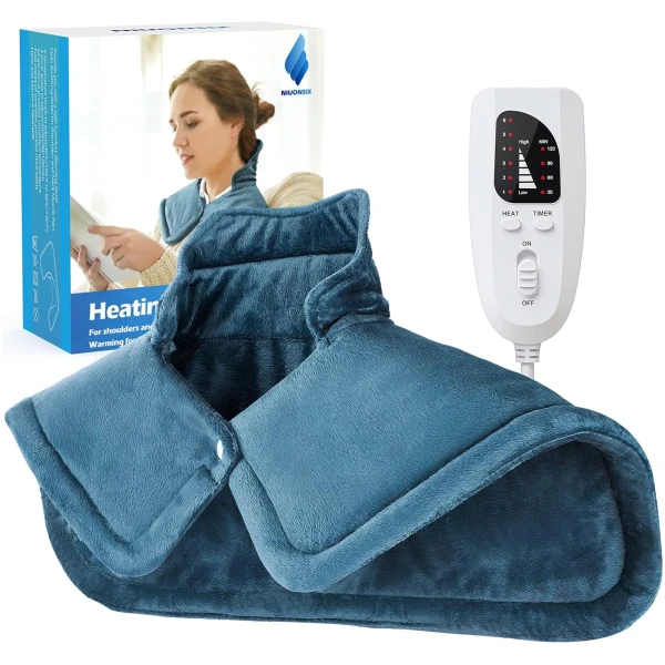 NIUONSIX Heating Pad for Neck and Shoulders, Mothers Day Gifts for Mom, Weighted Electric Heat Wrap for Back Pain Relief 6 Heat Settings 4 Timers 2h Auto Off, Birthday Gifts for...