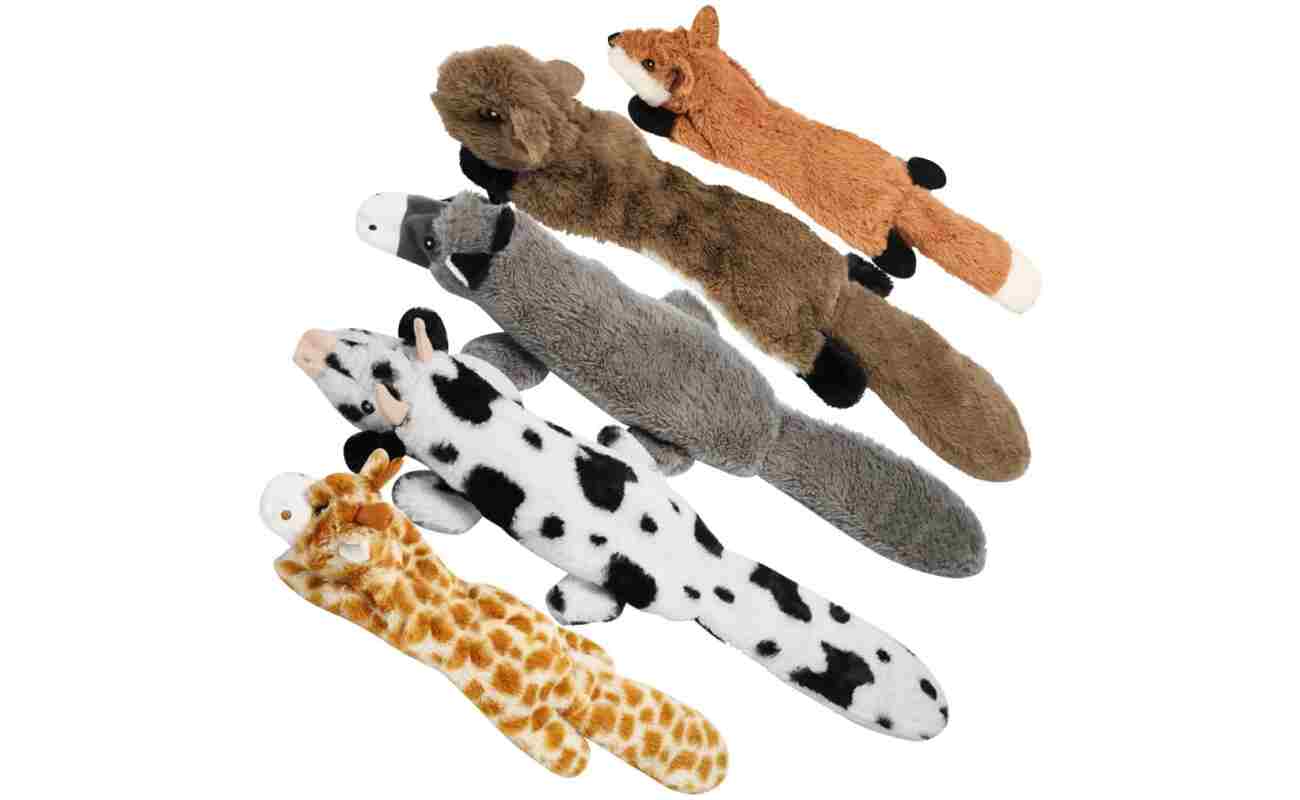 Nocciola Dog Squeaky Toys, 5 PCS Crinkle Plush Dog Toys, No Stuffing Dog Toys for Small Medium Large Dogs, Stuffless Puppy Toys for Boredom