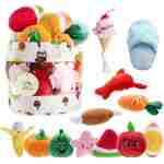 Nocciola Dog Squeaky Toys, Plush Small Dog Toys for Dogs, Stuffed Dog Toys with Squeakers,12 pcs Puppy Toys with a Carrying Bag for Small Medium Size Dogs