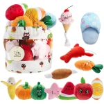 Nocciola Dog Squeaky Toys, Plush Small Dog Toys for Dogs, Stuffed Dog Toys with Squeakers,12 pcs Puppy Toys with a Carrying Bag for Small Medium Size Dogs