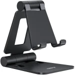 Nulaxy Dual Folding Cell Phone Stand, Fully Adjustable Foldable Desktop Phone Holder Cradle Dock Compatible with Phone 16 15 14 13 12 11 Pro Xs Xs Max Xr X 8, Nintendo Switch,...