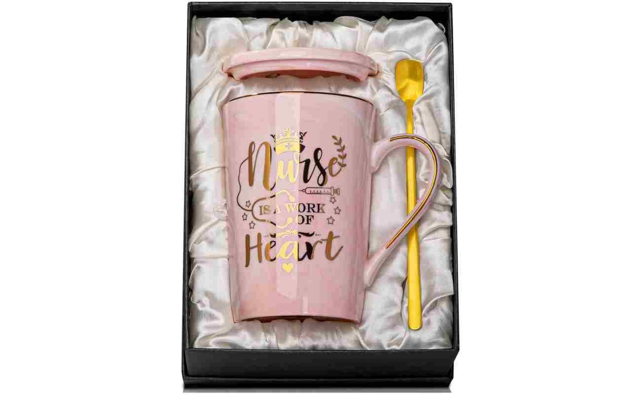 Nurse Gifts for Women, Funny Nurse Mug with Gold Print, Nurses Week Retirement Graduation Appreciation Present, School Nursing Student RN Practitioner, 14oz Pink Marbled Ceramic...