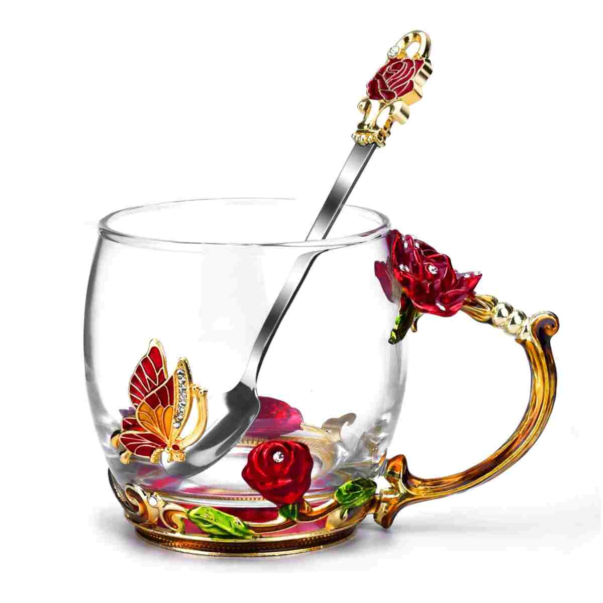 OEAGO Gifts for Mom Women Mothers Day Glass Coffee Enamels Mug Best Birthday Valentines Gifts for Her Girlfriend Wife from Daughter Son Valentine's Christmas Stocking Stuffers...