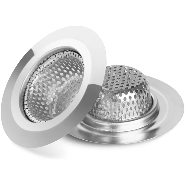 Ohtomber 2PCS Bathtub Drain Strainer - 2.79 inch Bathtub Floor Shower Hair Drain Catcher Cover, Stainless Steel Bathroom Sink Strainer Filter Basket for Bathroom Sink, Wash Basin