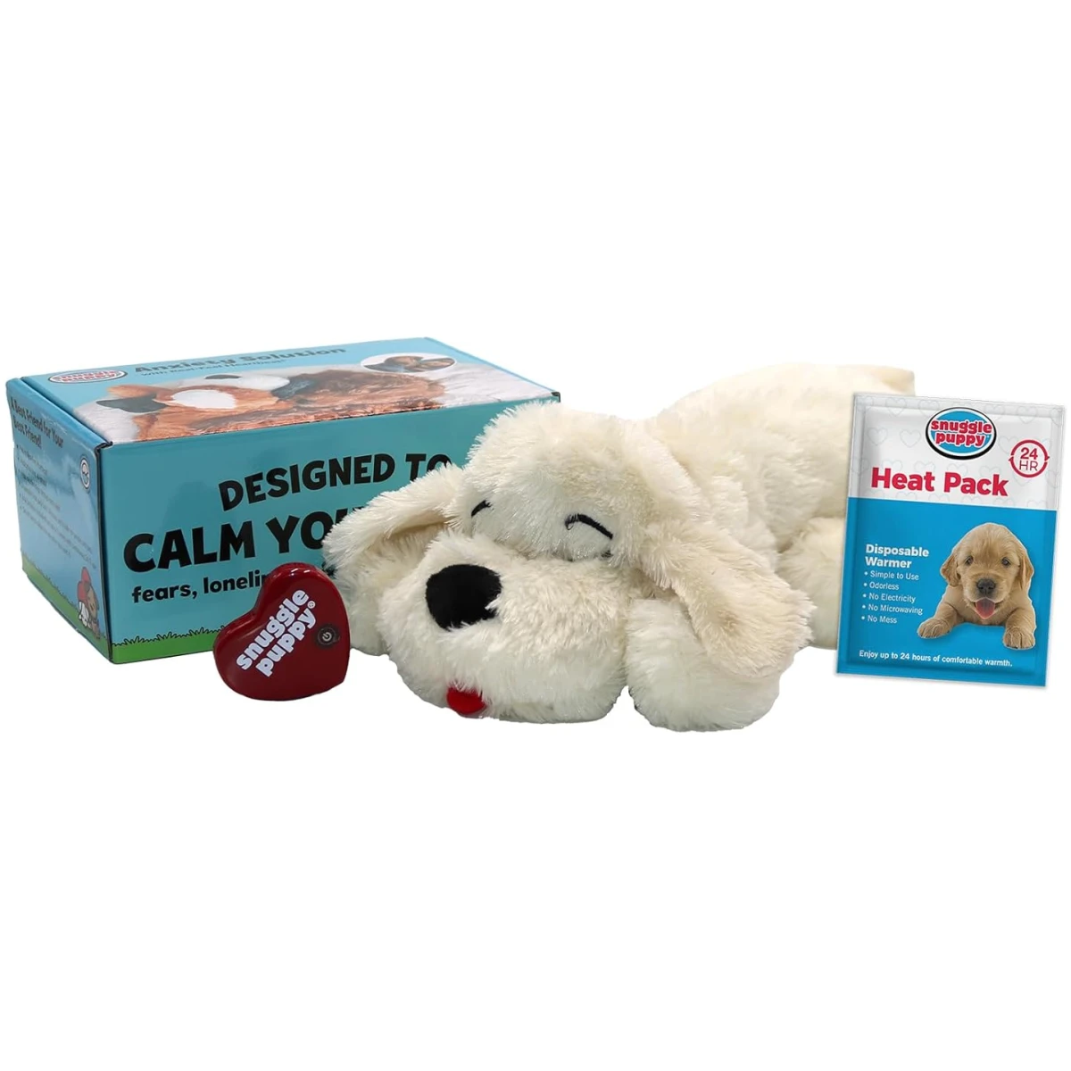 Original Snuggle Puppy Heartbeat Stuffed Dog Toy. Puppy Toy for Anxiety Relief, Calming Aid, and Comfort Toy for Behavioral Training in Golden