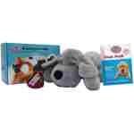 Original Snuggle Puppy Toys - Heartbeat Puppy for Dogs - Dog Plush for Anxiety Relief, Calming Aid, and Comfort Toy for Behavioral Training in Biscuit in Gray