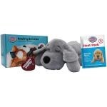 Original Snuggle Puppy Toys - Heartbeat Puppy for Dogs - Dog Plush for Anxiety Relief, Calming Aid, and Comfort Toy for Behavioral Training in Biscuit in Gray