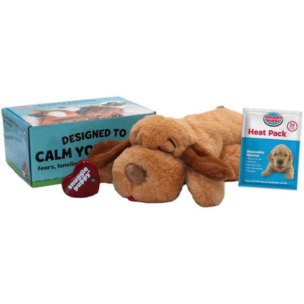 Original Snuggle Puppy Toys - Heartbeat Puppy for Dogs - Dog Plush for Anxiety Relief, Calming Aid, and Comfort Toy for Behavioral Training in Biscuit