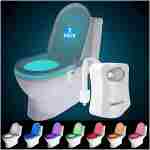 Original Toilet Night Light 2 Pack, ZEZHOU Motion Sensor Activated LED Lamp, Fun 8 Colors Changing Bathroom Nightlight Add on Toilet Bowl Seat, Perfect Decorating Gadget for Dad...