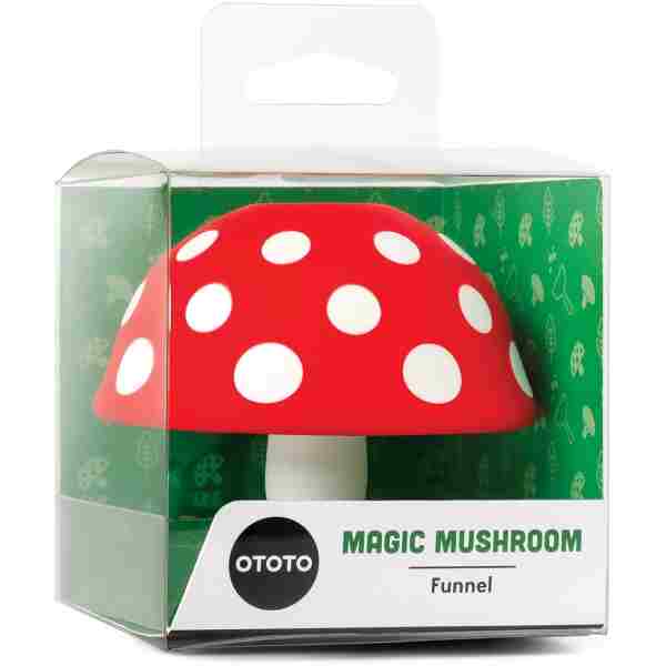 OTOTO Mushroom - Foldable Small Kitchen Funnel with Wide Mouth for Jars. Bottle Liquid Transfer - Silicone, 100% Food Safe, BPA Free, Dishwasher Safe