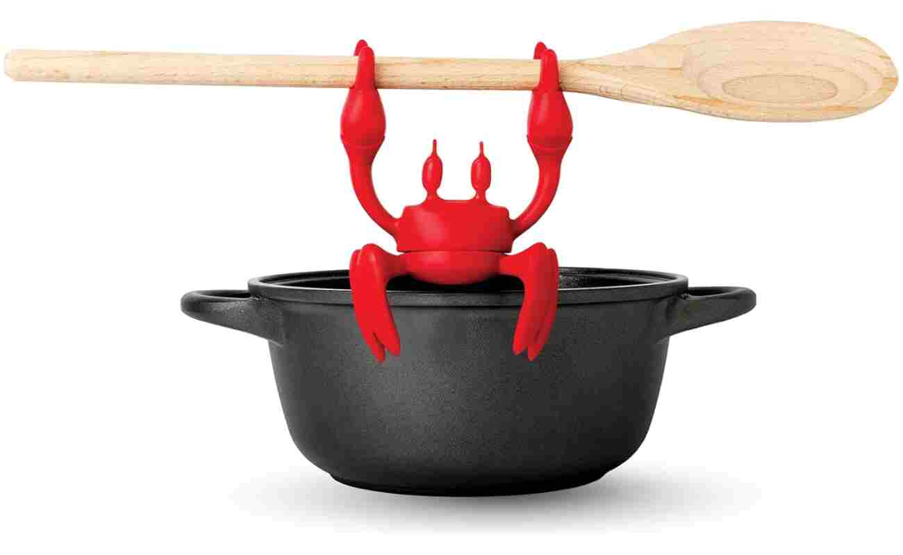OTOTO Red the Crab Silicone Utensil Rest - Kitchen Gifts, Silicone Spoon Rest for Stove Top - Heat-Resistant Kitchen and Grill Utensil Holder - Non-Slip Spoon Holder Stove...