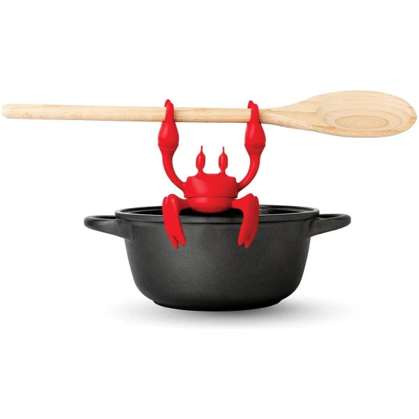 OTOTO Red the Crab Silicone Utensil Rest - Kitchen Gifts, Silicone Spoon Rest for Stove Top - Heat-Resistant Kitchen and Grill Utensil Holder - Non-Slip Spoon Holder Stove...