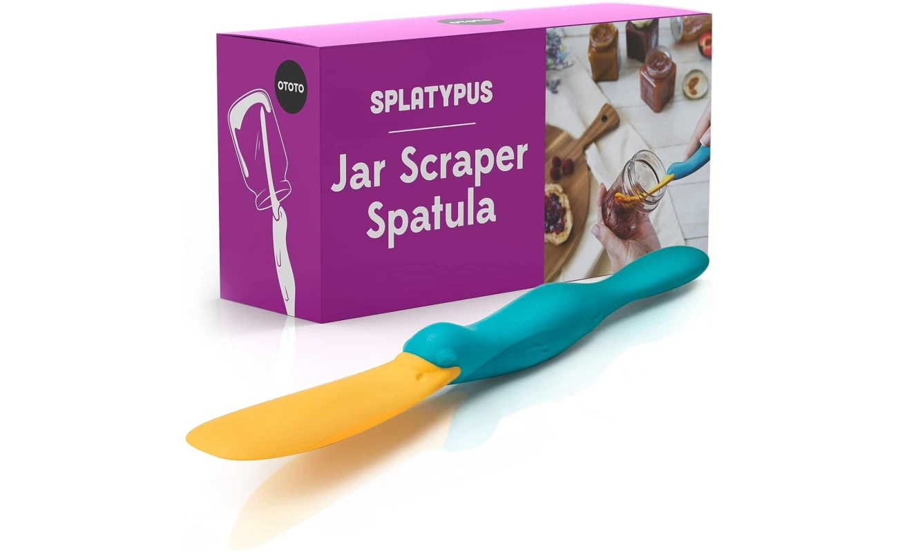 OTOTO Splatypus Jar Spatula for Scooping and Scraping - Unique Fun Cooking Kitchen Gadgets for Foodies - BPA-free & 100% Food Safe - Crepe Spreader