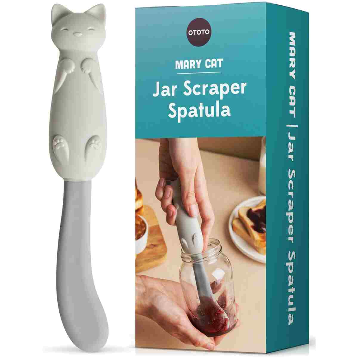 OTOTO Splatypus Jar Spatula for Scooping and Scraping - Unique Fun Cooking Kitchen Gadgets for Foodies - BPA-free & 100% Food Safe - Crepe Spreader
