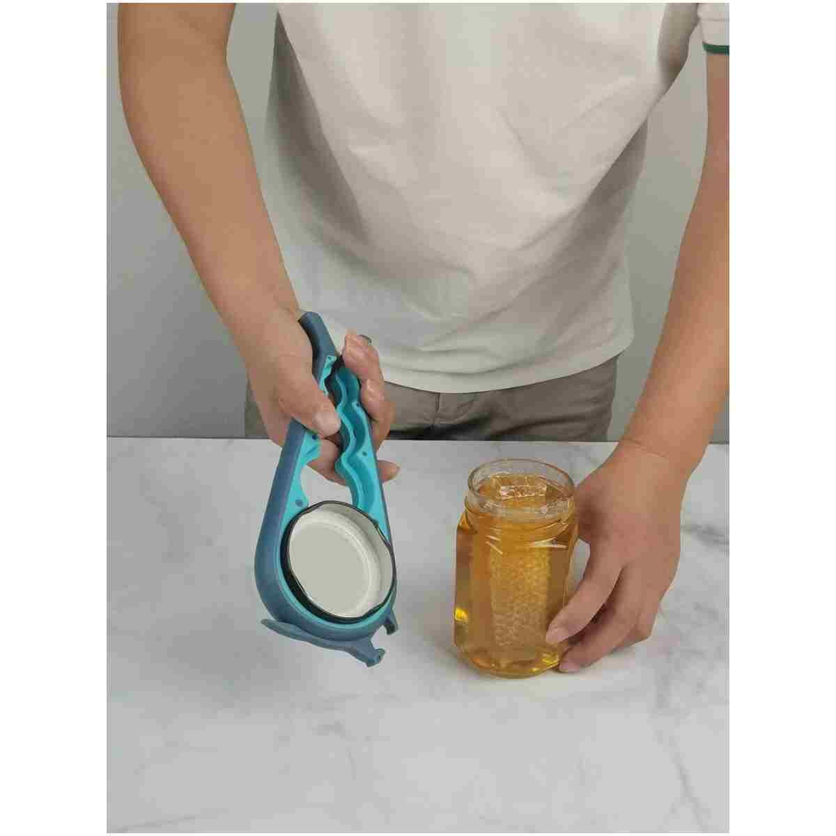 Otstar Jar Opener Bottle Opener and Can Opener for Weak hands, Seniors with Arthritis and Anyone with Low Strength, Mutil Jar Opener Get Lids Off Easily (Blue and Grey)