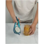 Otstar Jar Opener Bottle Opener and Can Opener for Weak hands, Seniors with Arthritis and Anyone with Low Strength, Mutil Jar Opener Get Lids Off Easily (Blue and Grey)