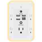 Outlet Extender with Night Light, HANYCONY Multi Plug Outlet, USB Wall Charger Surge Protector 4 USB Ports(1 USB C), Power Strip Electrical Outlet Splitter Expander for Home...