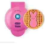 PEEPS x Dash Bunny Mini Waffle Maker for Individual Waffles, Hash Browns, Keto Chaffles with Easy to Clean, Non-Stick Surfaces, 4 Inch - Pink