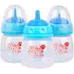 Pet Feeding Bottle,3 Pack 60ml Nursing Bottle, 3 Sizes Nipples with Ventilation Valve Resistant Tearing Perfect for Puppies, Kittens, Small Wildlife（Blue）