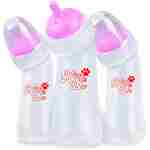 Pet Feeding Bottle,3 Pack Wide Mouth Angled Nursing Bottle, 3 Sizes Nipples with Ventilation Valve Resistant Tearing Perfect for Puppies, Kittens, Small Wildlife(Pink)