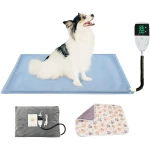 Pet Heating Pad,Waterproof Heated Cat Bed with Washable Covers and Soft Blanket,13.8 x 19.7 Inches,Self Heating Pet Pad with Intelligent Thermostat