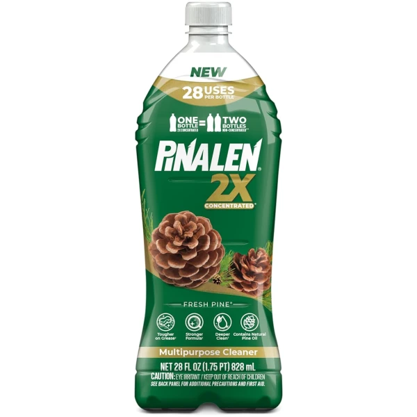 PINALEN 2X Concentrated Multipurpose Cleaner - Fresh Pine Scent - 28 fl oz - All Purpose Cleaner for Kitchen, Bathroom, Laundry, Floors & Outdoors