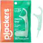 Plackers Micro Line Dental Floss Picks, Fold-Out FlipPick, Tuffloss, Easy Storage with Sure-Zip Seal, Fresh Mint Flavor, 36 Count (Packaging May Vary)