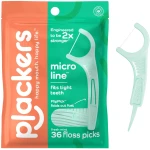 Plackers Micro Line Dental Floss Picks, Fold-Out FlipPick, Tuffloss, Easy Storage with Sure-Zip Seal, Fresh Mint Flavor, 36 Count (Packaging May Vary)