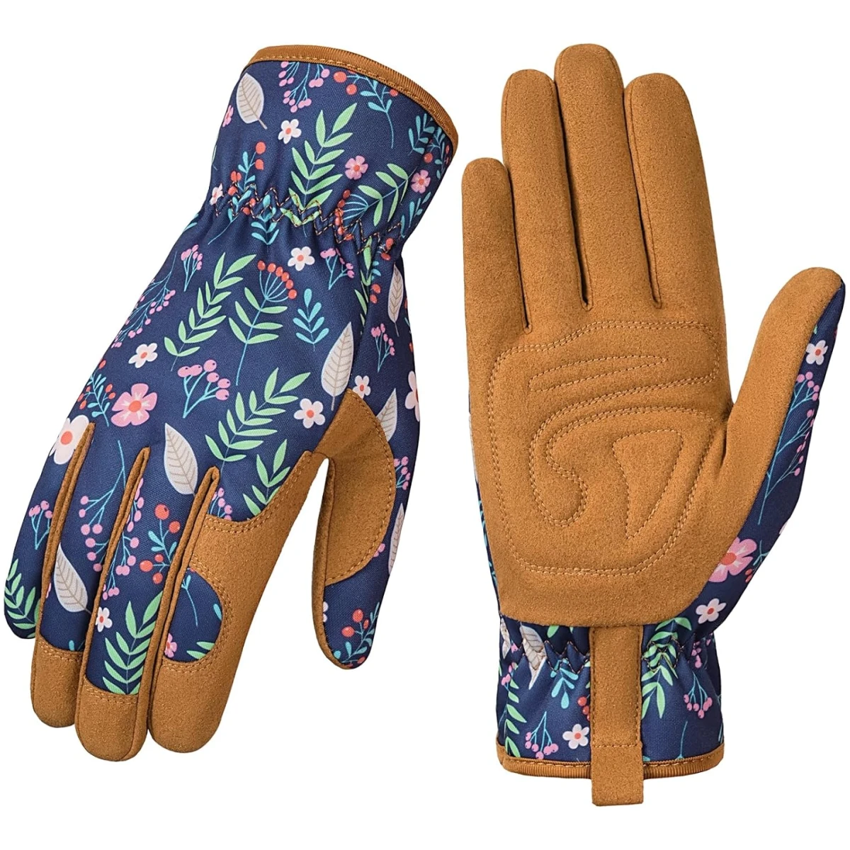 Pleneal Gardening Gloves for Women - Leather Garden Gloves Thorn Proof, Outdoor Protective Working Glove for Weeding